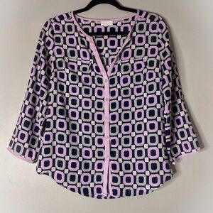 New York and Company Size Small Geometric Patterned Women's Top